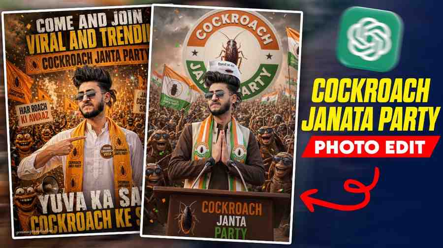 Cockroach Janata Party Photo Editing Prompt